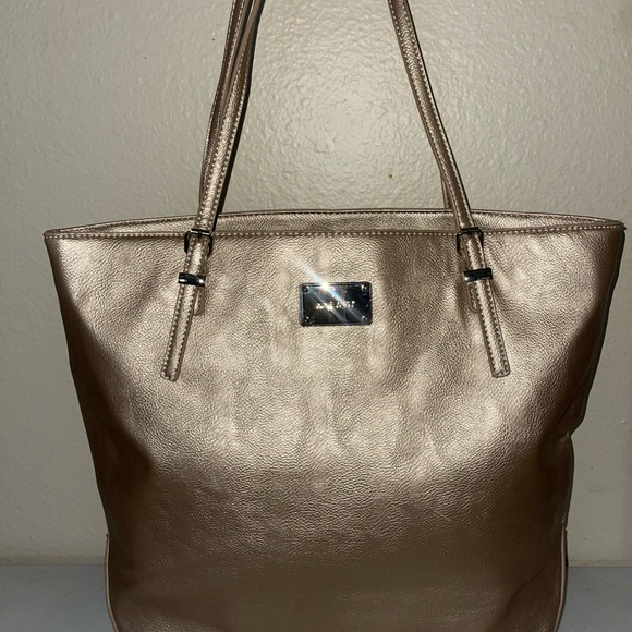 Nine West Metallic Gold Tote Bag - Picture 1 of 9